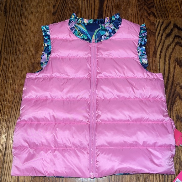 Lilly Pulitzer Girl's Amani Reversible Vest in Lilac Rose Size Large (8-10) NWT - Picture 7 of 9